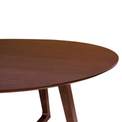 Wohnen Runde Design Tischgruppe in Braun - Annescu (siebenteilig)