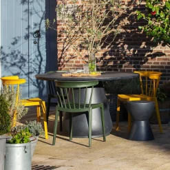 Wohnen Runde Designhocker aus Tonfaser - Eterna (2er Set)