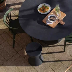 Wohnen Runde Designhocker aus Tonfaser - Eterna (2er Set)