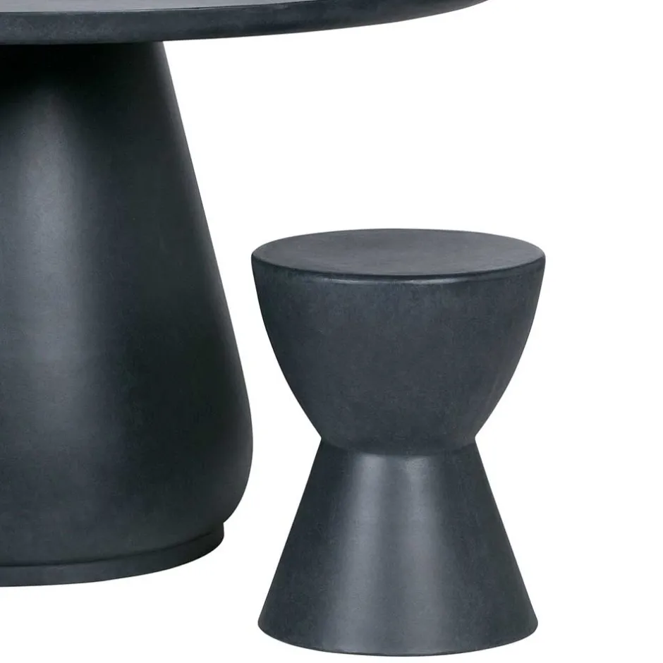 Wohnen Runde Designhocker aus Tonfaser - Eterna (2er Set)