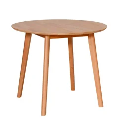 Wohnen Runde Essgruppe aus Massivholz - Priemwa (fünfteilig)