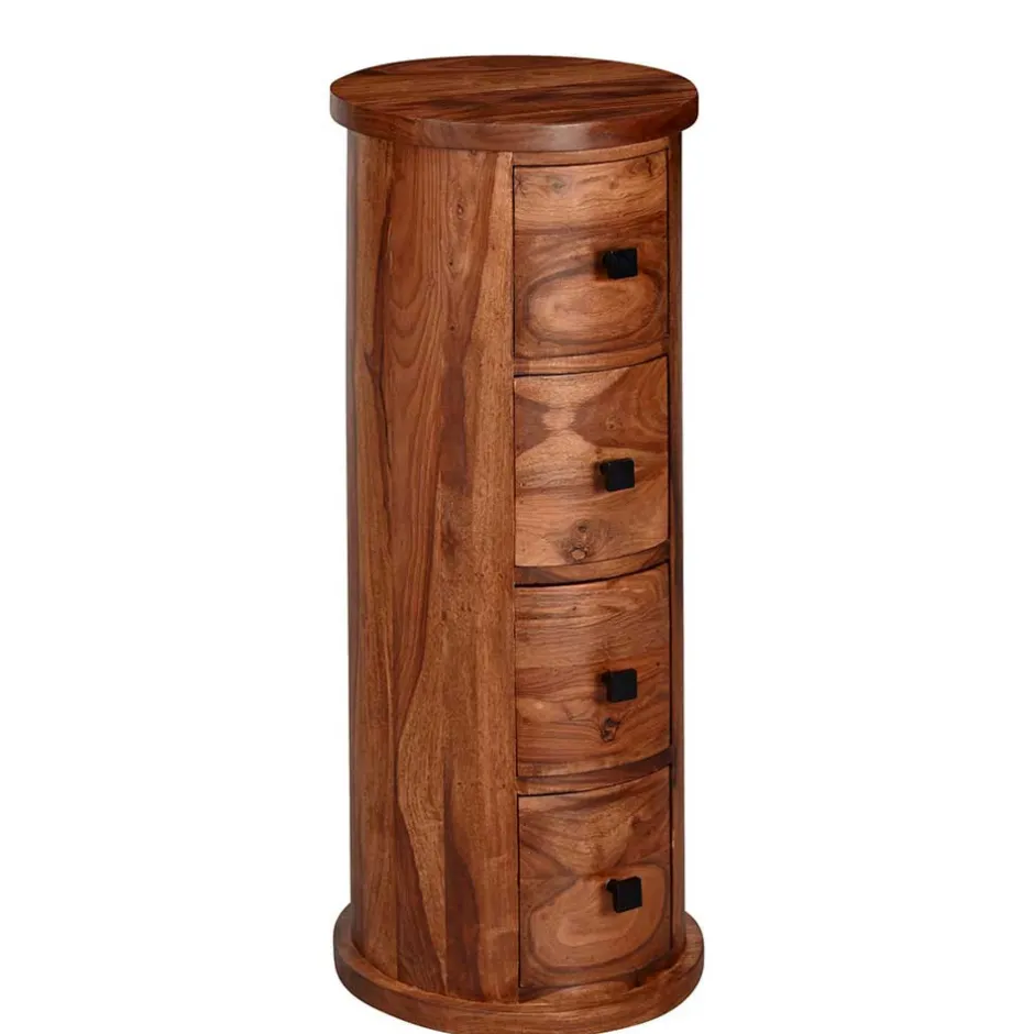 Wohnen Runde Hochkommode mit vier Schubladen - Etienna