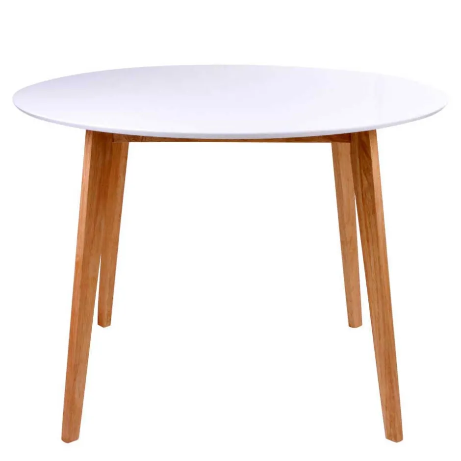 Runde Scandi Essgruppe in Weiß - Alberello (fünfteilig)^Wohnen Online