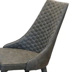 Runde Tischgruppe Woodstock mit Kunstleder Polsterstühlen Grau (fünfteilig)^Wohnen New