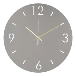 Runde Uhr in Taupe aus Stahl - Bombasti^Wohnen Hot