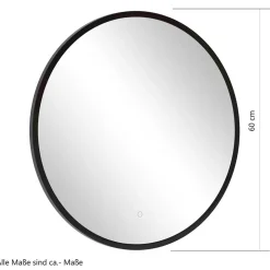 Wohnen Runder Badezimmerspiegel mit LED Beleuchtung - Crystoga