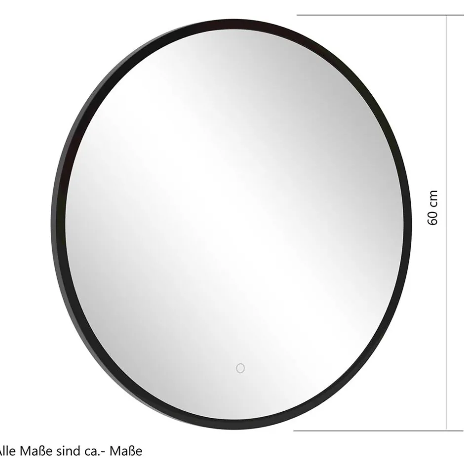 Wohnen Runder Badezimmerspiegel mit LED Beleuchtung - Crystoga