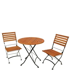 Wohnen Runder Balkonklapptisch & 2 Klappstühle - Jemzon (dreiteilig)