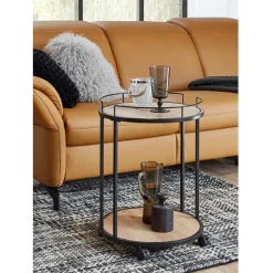 Wohnen Runder Beistelltisch auf Rollen - Floyda