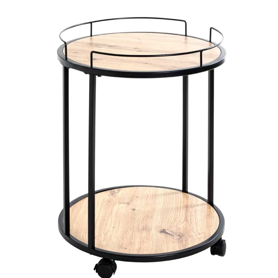 Wohnen Runder Beistelltisch auf Rollen - Floyda