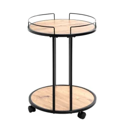 Wohnen Runder Beistelltisch auf Rollen - Floyda