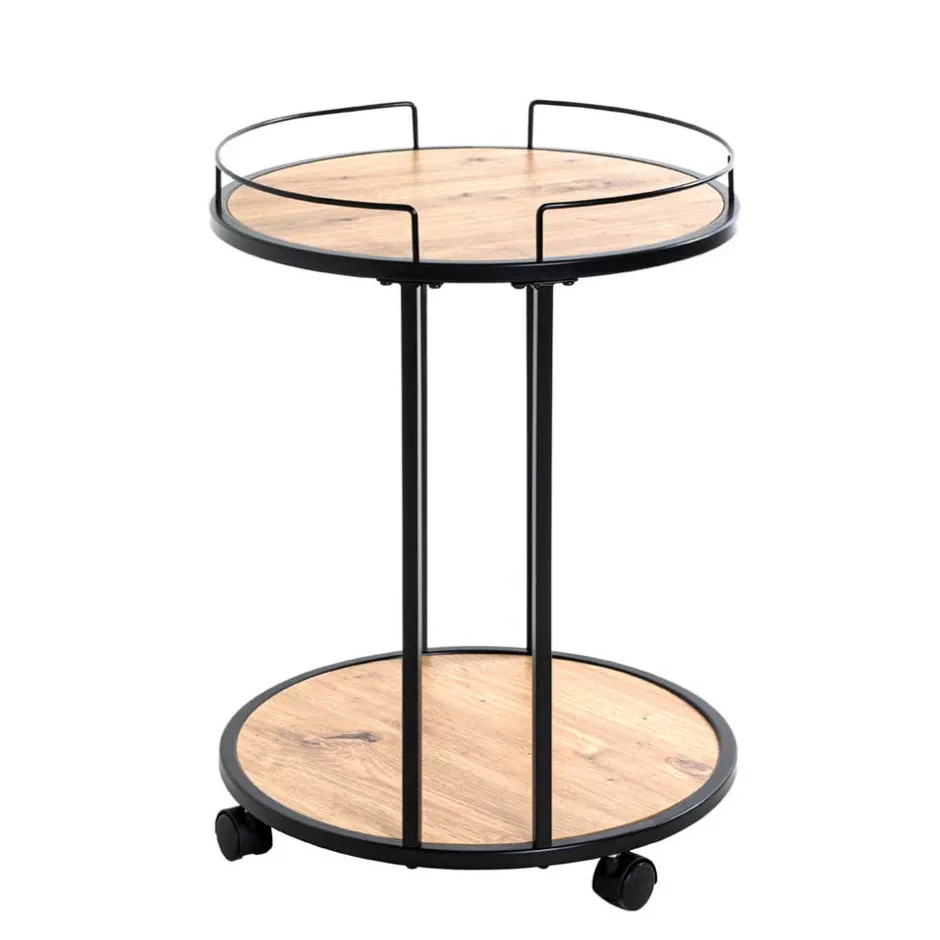 Wohnen Runder Beistelltisch auf Rollen - Floyda