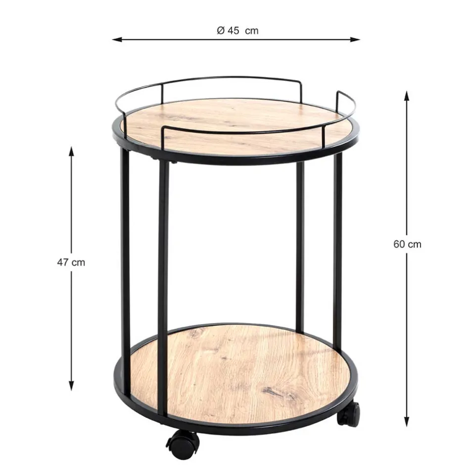 Wohnen Runder Beistelltisch auf Rollen - Floyda