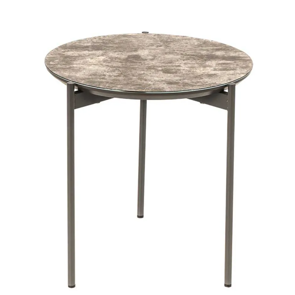 Wohnen Runder Beistelltisch in Braun & Weiß & Grau - Parcelov