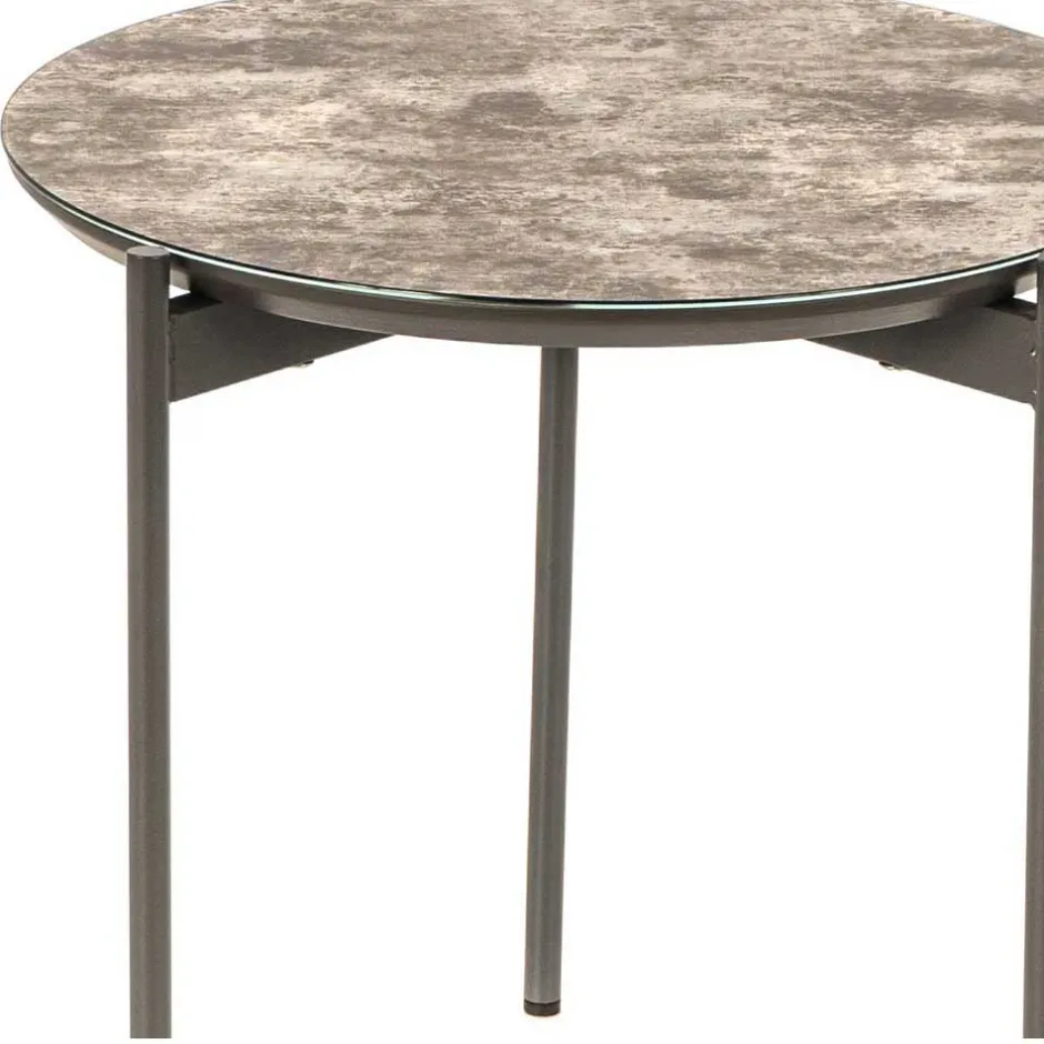 Wohnen Runder Beistelltisch in Braun & Weiß & Grau - Parcelov