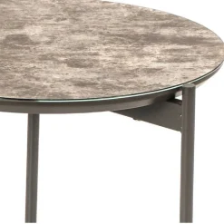 Wohnen Runder Beistelltisch in Braun & Weiß & Grau - Parcelov