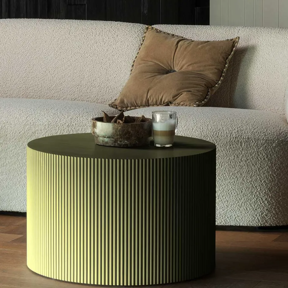 Runder Beistelltisch in Oliv Grün - Rhodos^Wohnen Best