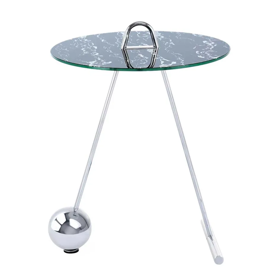 Runder Beistelltisch in Schwarz & Silber - Chaylin^Wohnen Sale