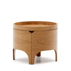 Wohnen Runder Beistelltisch mit Esche Furnier - Raso