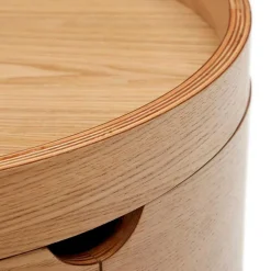 Wohnen Runder Beistelltisch mit Esche Furnier - Raso