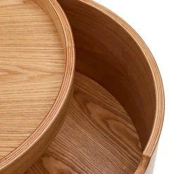 Wohnen Runder Beistelltisch mit Esche Furnier - Raso