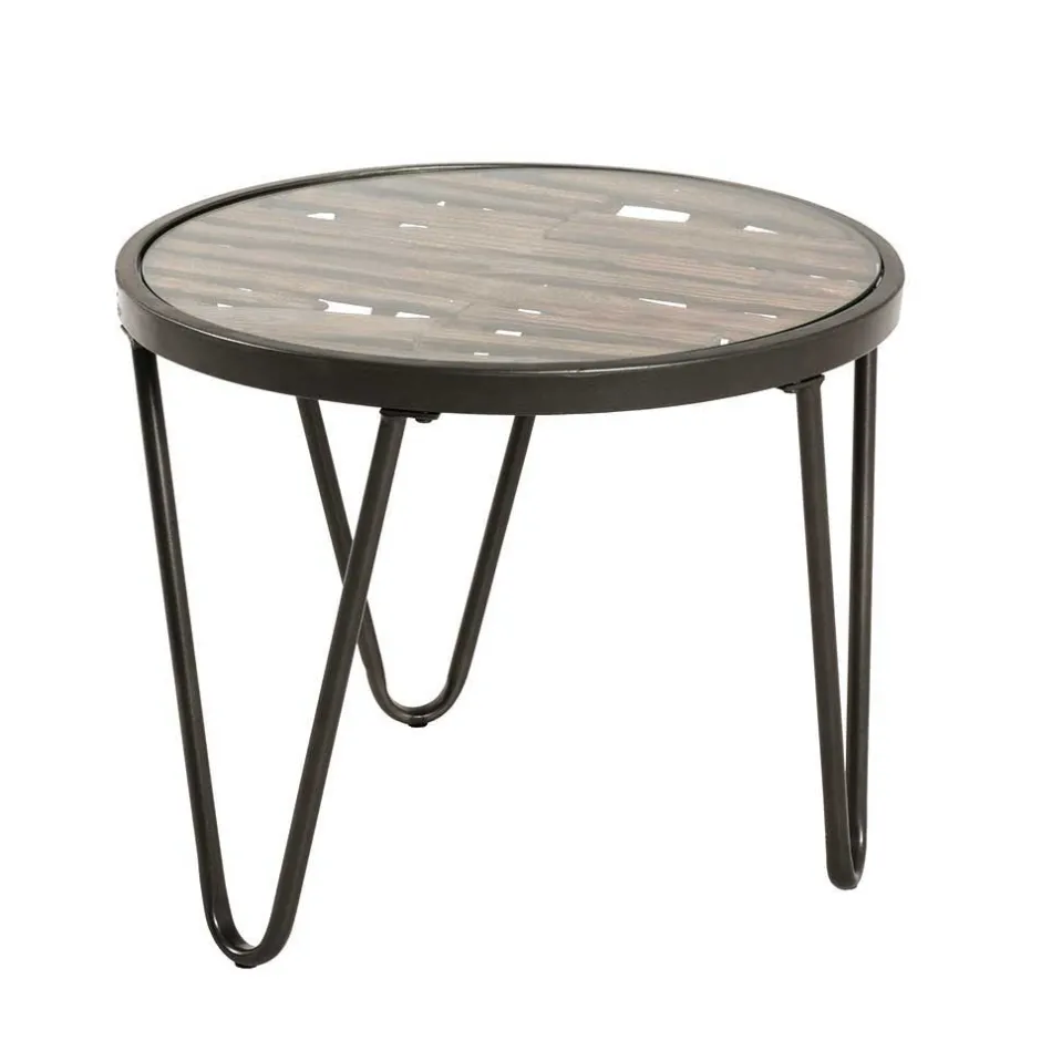 Runder Beistelltisch mit Glas & Holz - Caleo^Wohnen Hot