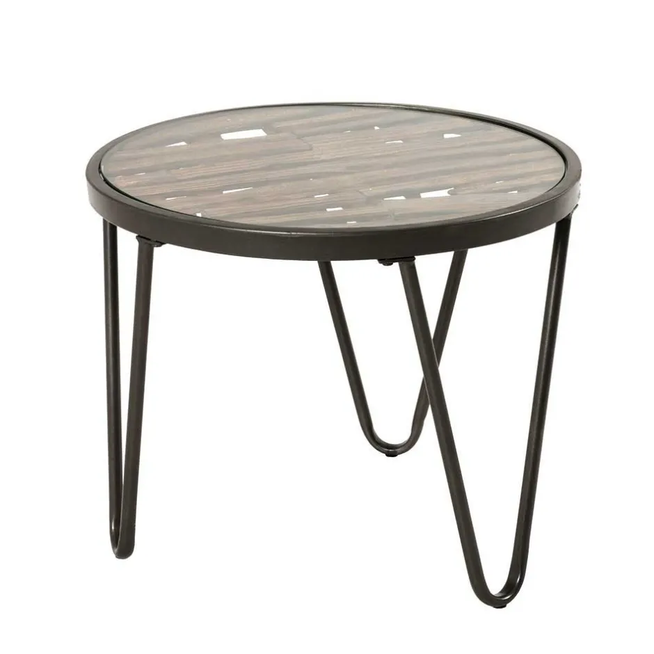 Runder Beistelltisch mit Glas & Holz - Caleo^Wohnen Hot