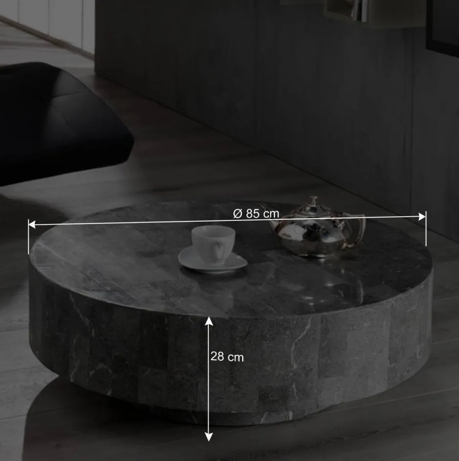 Runder Couchtisch Dezi aus Stein^Wohnen Discount