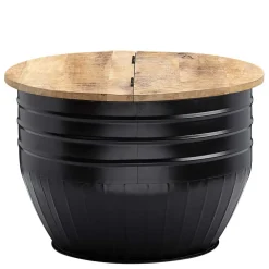 Wohnen Runder Couchtisch mit Fass Metallgestell - Acapella