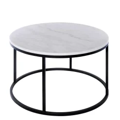 Wohnen Runder Design Couchtisch mit Marmorplatte - Ciliuma