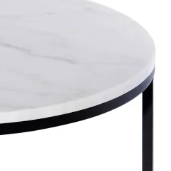 Wohnen Runder Design Couchtisch mit Marmorplatte - Ciliuma