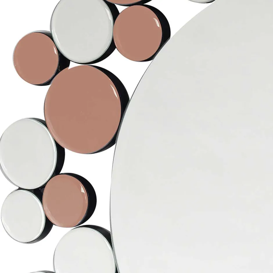 Wohnen Runder Designer Spiegel in Silber & Rosegold - Sulliva