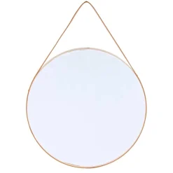 Runder Designspiegel in Creme & Braun - Venus^Wohnen