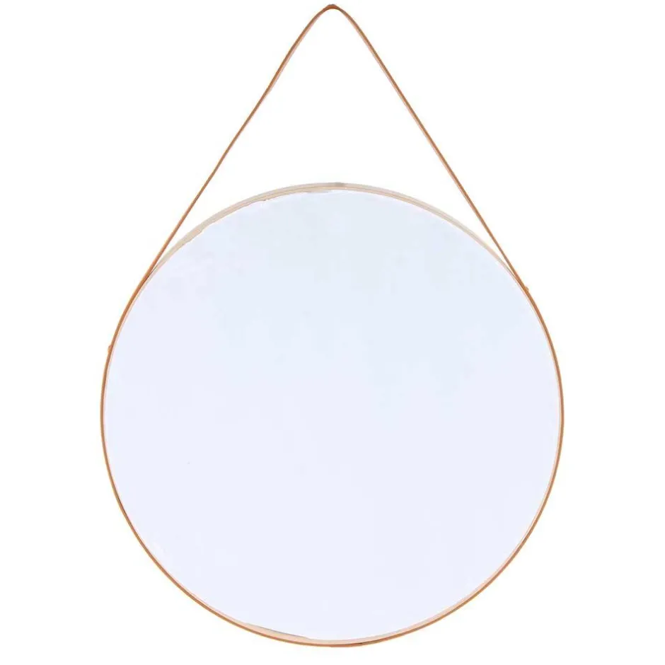 Runder Designspiegel in Creme & Braun - Venus^Wohnen