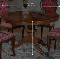 Wohnen Runder Esstisch im Barockstil Magari mit Nussbaum Furnier