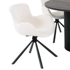 Wohnen Runder Esstisch und Drehstühle Set - Calm (fünfteilig)