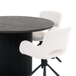 Wohnen Runder Esstisch und Drehstühle Set - Calm (fünfteilig)