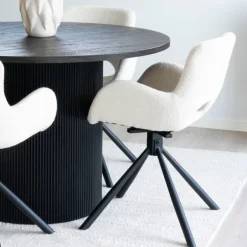 Wohnen Runder Esstisch und Drehstühle Set - Calm (fünfteilig)