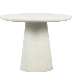 Runder Esszimmer Säulentisch in Weiß Tonfaser - Emsa^Wohnen Sale