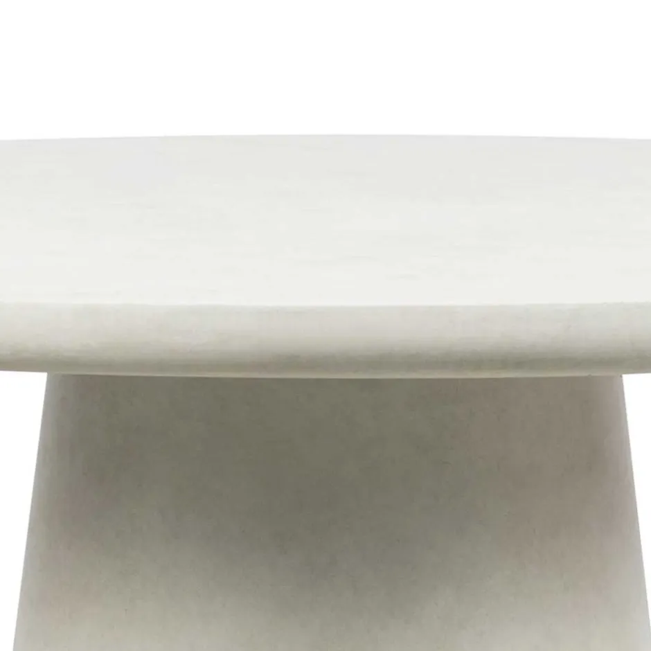 Runder Esszimmer Säulentisch in Weiß Tonfaser - Emsa^Wohnen Sale