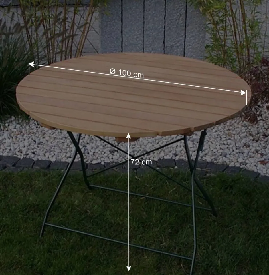 Wohnen Runder Gartentisch Fiss klappbar