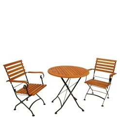 Wohnen Runder Gartentisch mit Armlehnstühlen - Georgy (dreiteilig)