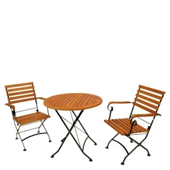 Wohnen Runder Gartentisch mit Armlehnstühlen - Georgy (dreiteilig)