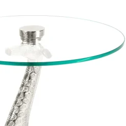 Runder Glas Beistelltisch mit Giraffe als Fuß - Fenya^Wohnen New