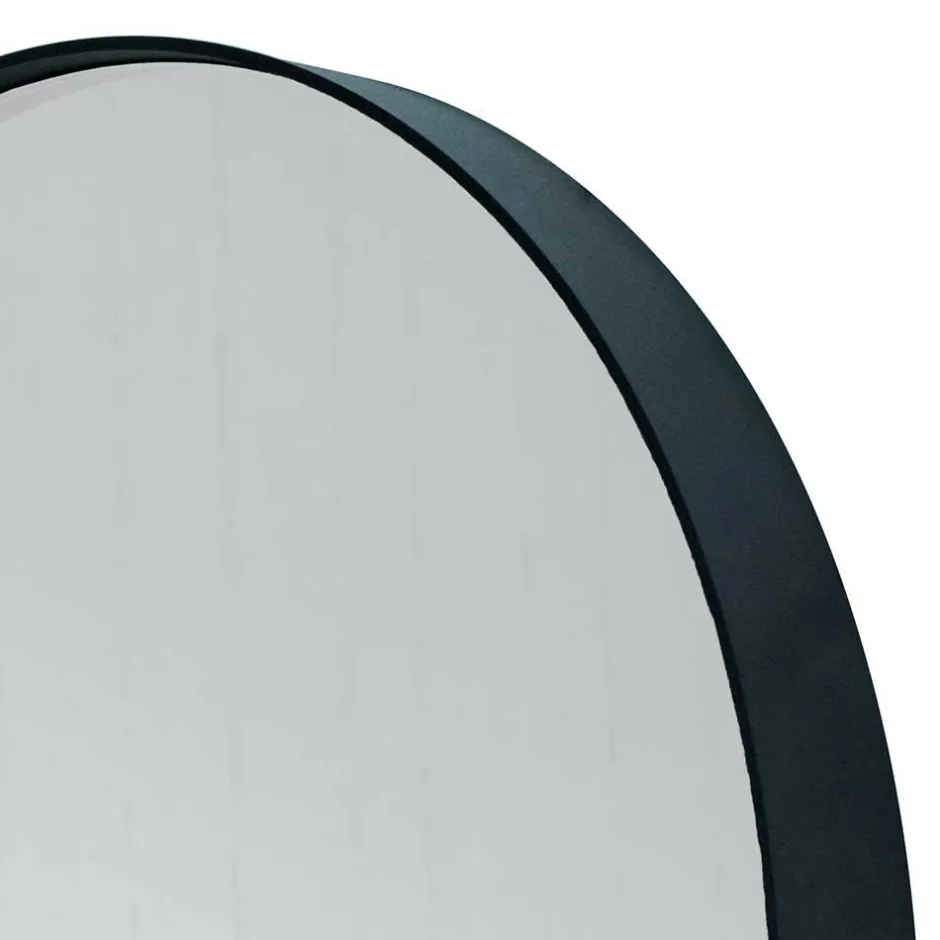 Runder Glasspiegel in Schwarz - Fulia^Wohnen Sale