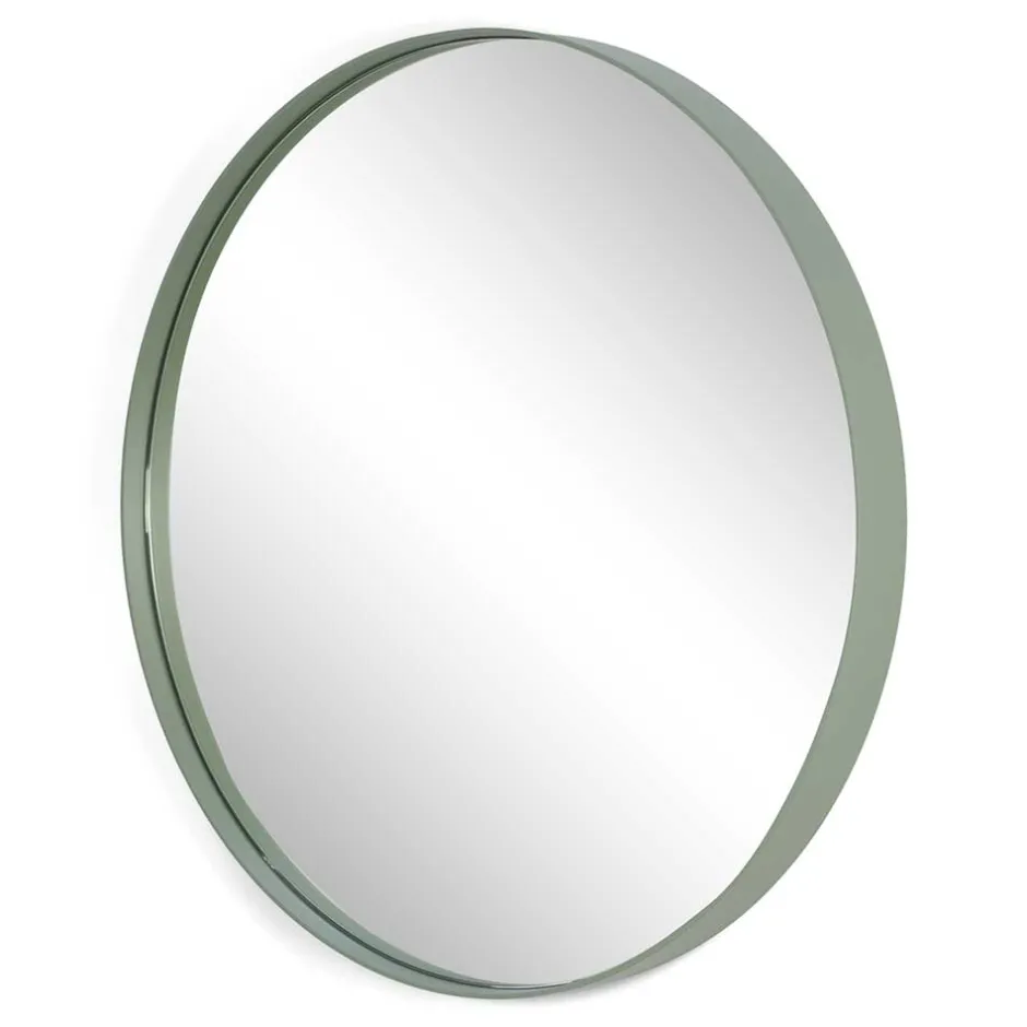 Runder Hängespiegel in Graugrün - Lamon^Wohnen