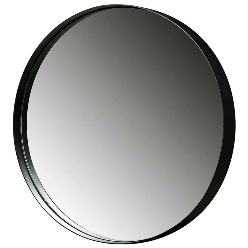 Wohnen Runder Hängespiegel in Schwarz 80x80x5 - Mion