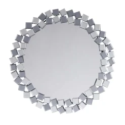 Runder Hängespiegel in Silber & Grau - Compadro^Wohnen Outlet