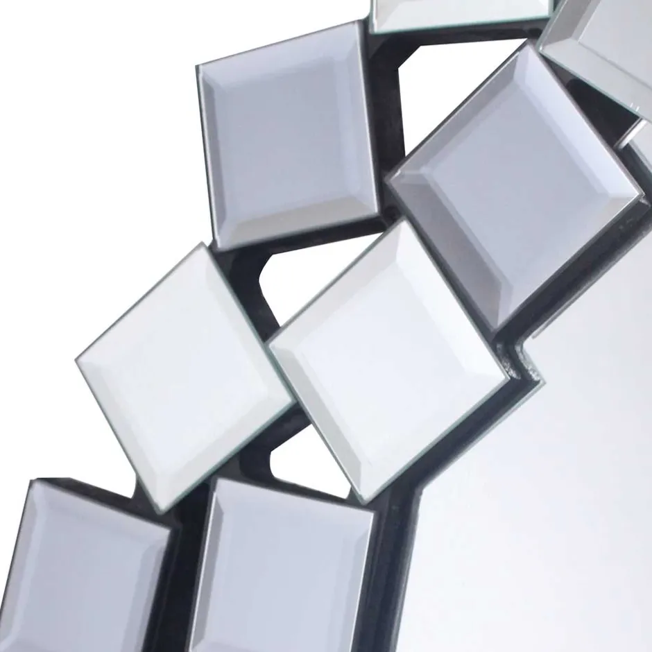 Runder Hängespiegel in Silber & Grau - Compadro^Wohnen Outlet