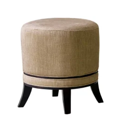 Runder Hocker aus Cord in Beige - Vonika^Wohnen Best